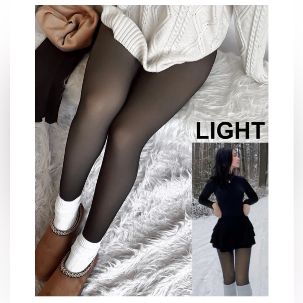 NWT SheCurve Light Translucent Fleece Lined Tights